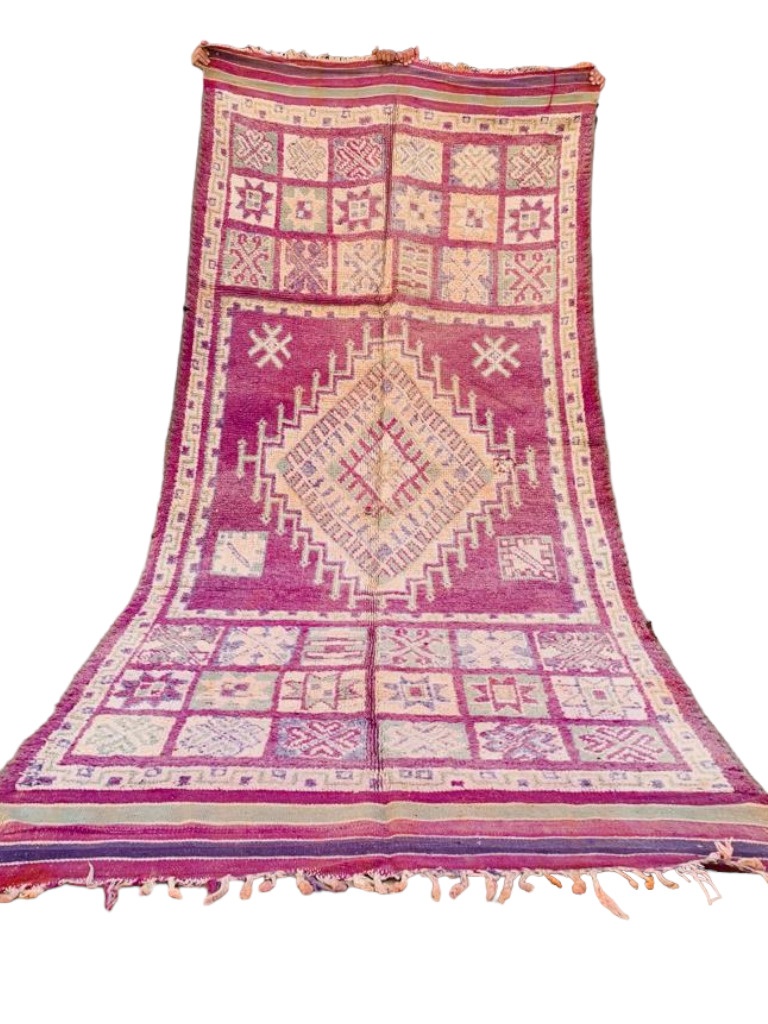 large vintage moroccan wool rug purple