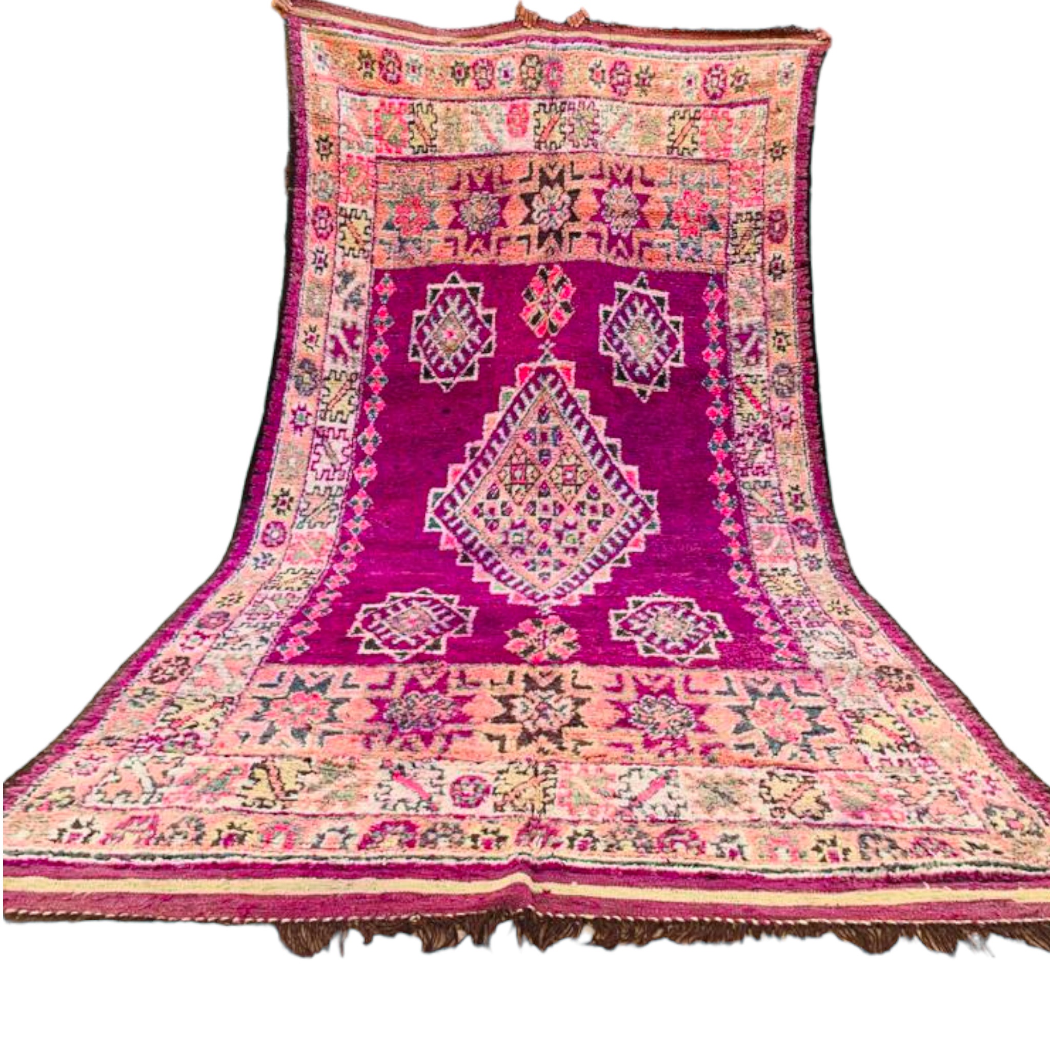moroccan vintage wool rug magenta