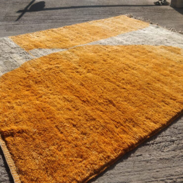 Moroccan Wool Rug Gray and Orange
