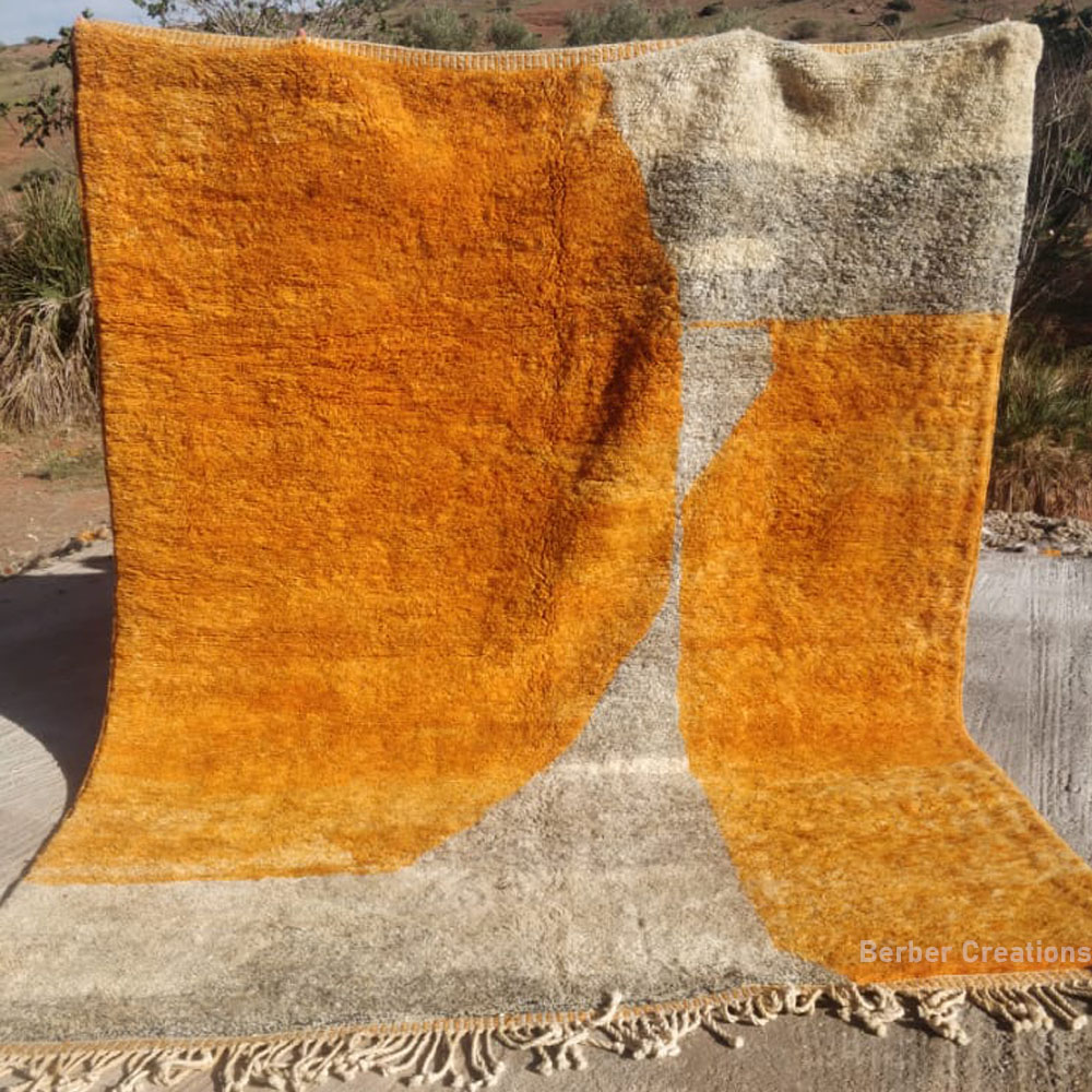moroccan wool rug gray and orange