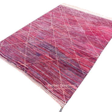 Soft Pink Moroccan Wool Rug 8×10 Ft