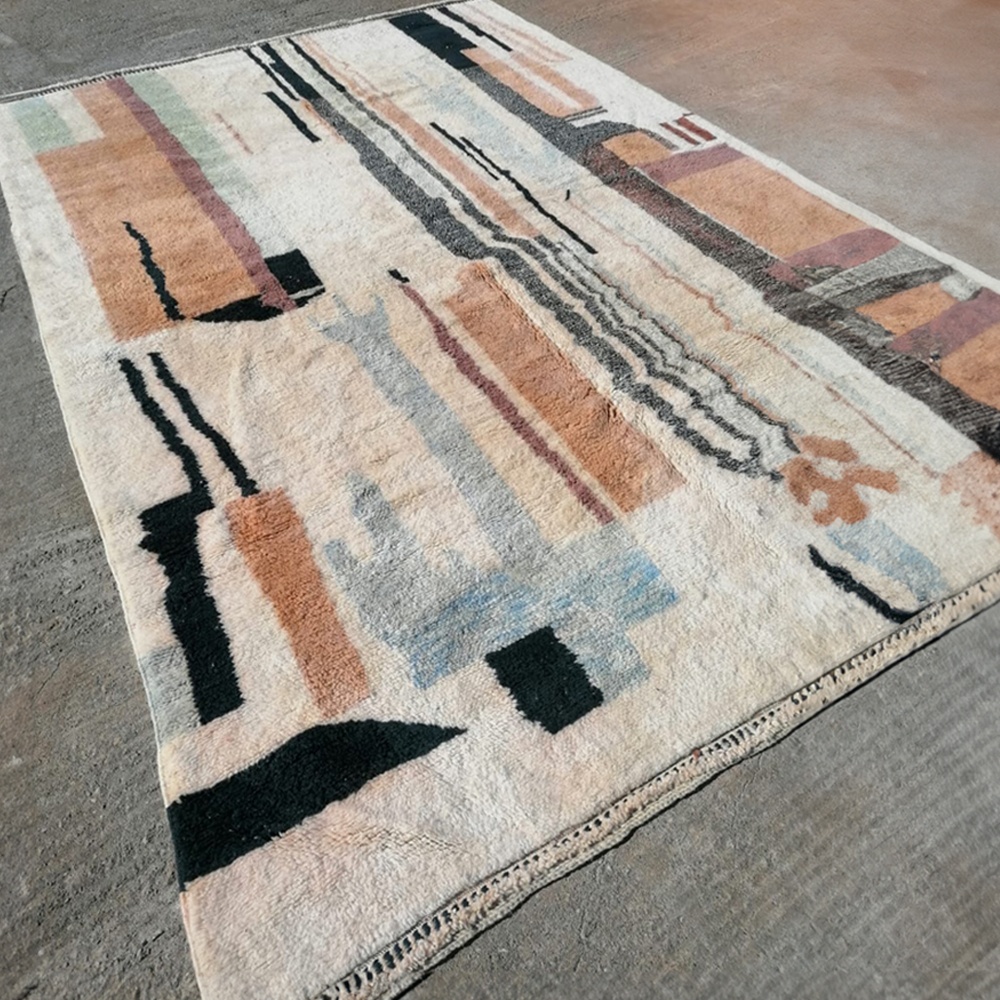 moroccan abstract wool rug