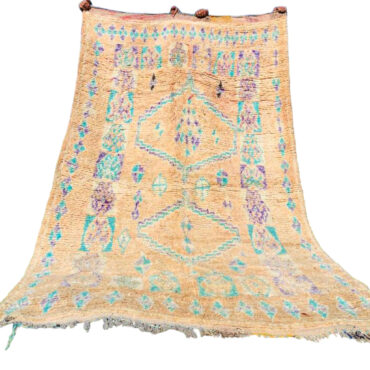 Unique and Timeless Vintage Moroccan Rug Peach 5.5x 8.6 Ft