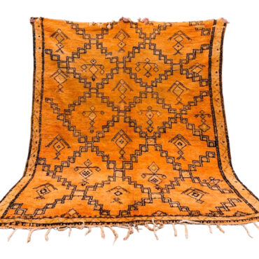 Beautiful Vintage Moroccan Wool Rug Orange 8’x9′