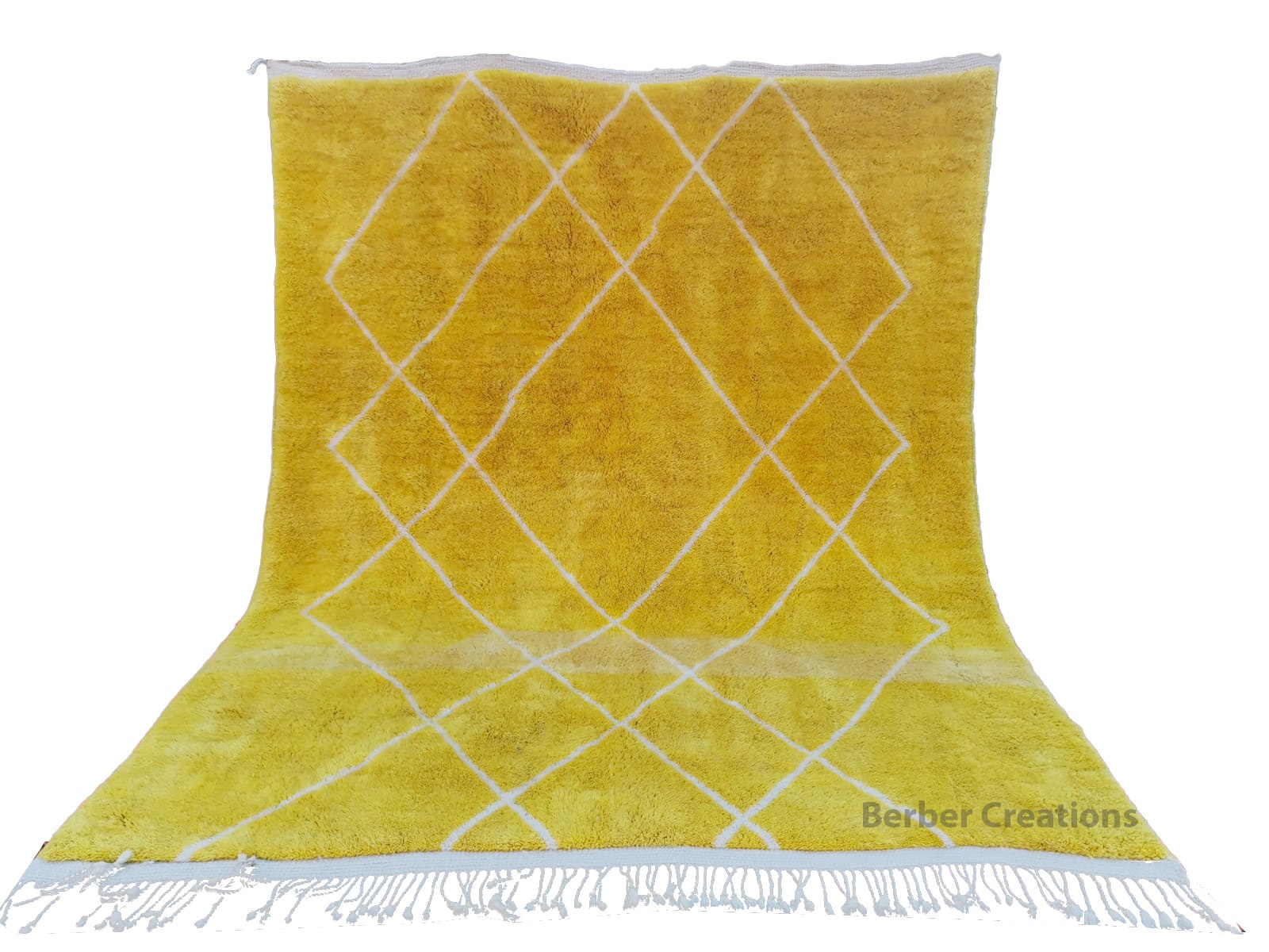 yellow moroccan beni wool rug 8x10