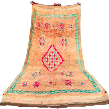 Unique and Timeless Vintage Moroccan Rug Peach 4.7x 11 Ft