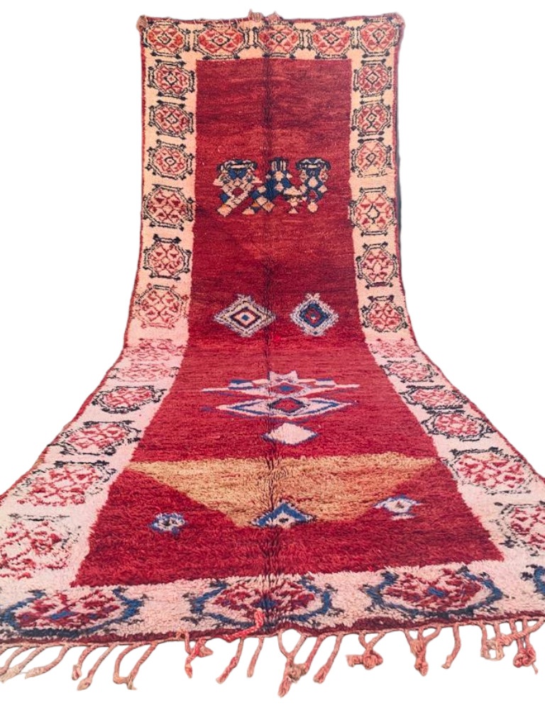 red vintage moroccan wool rug
