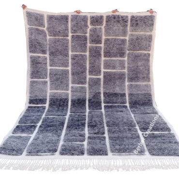 Soft Gray Moroccan Beni Ourain rug 8’x10′