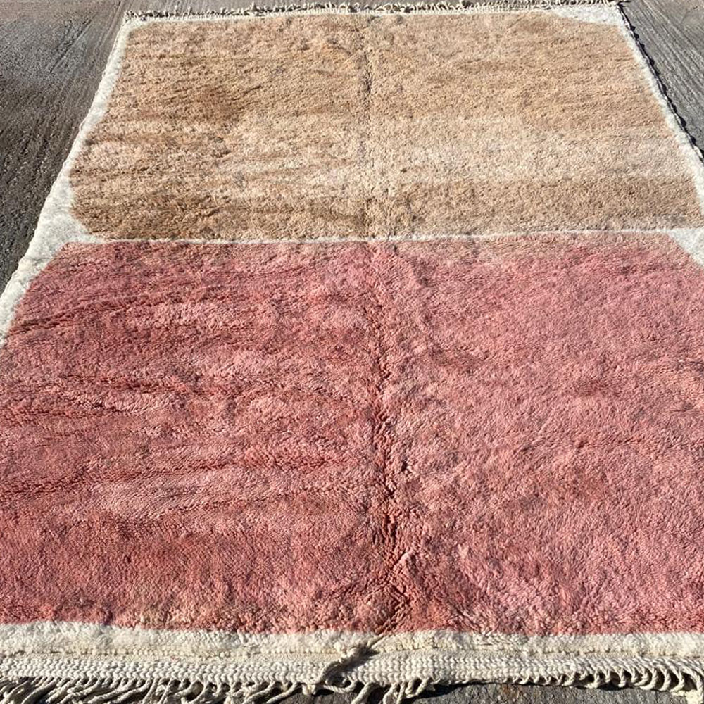 soft moroccan wool rug peach and pink