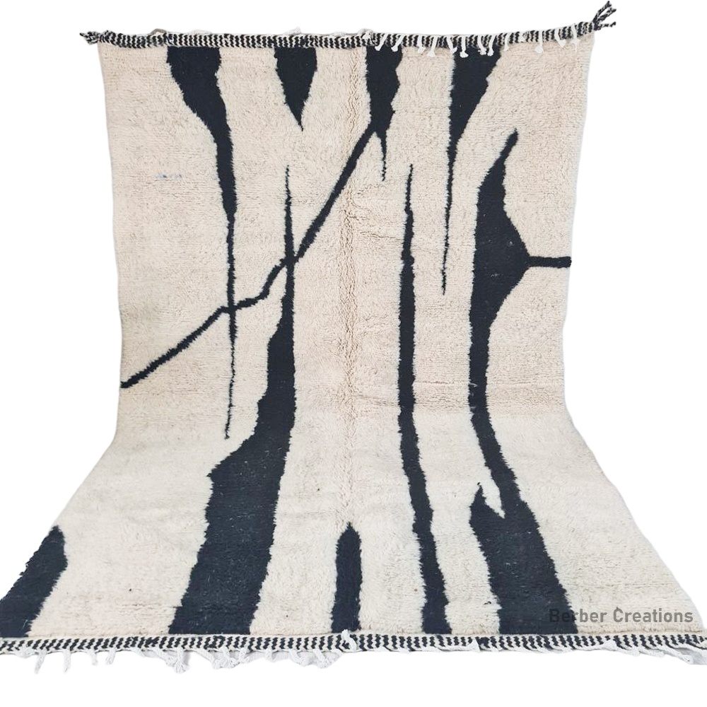 Moroccan Beni ourain rug black and white