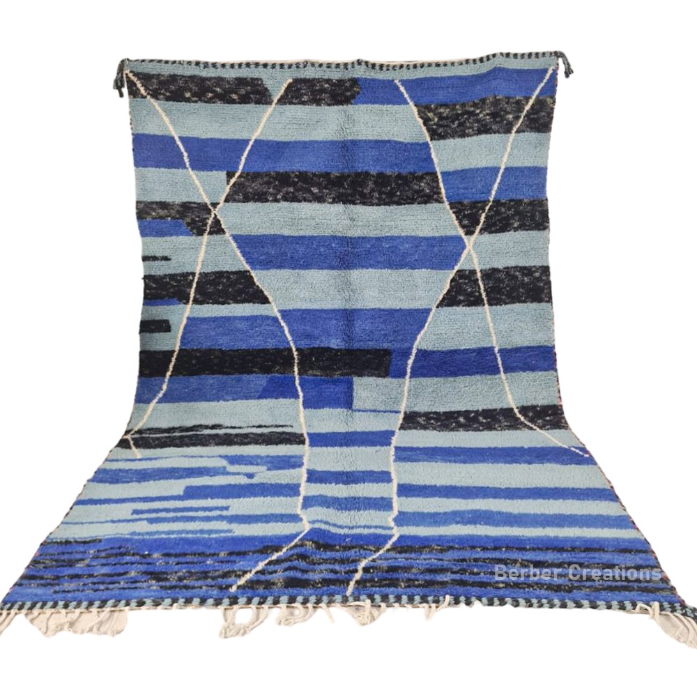 Moroccan Beni ourain rug blue