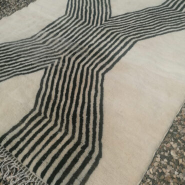Moroccan Beni Rug Black and White