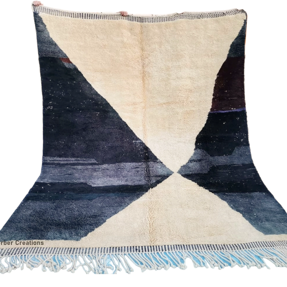 moroccan beni rug cream and faded black