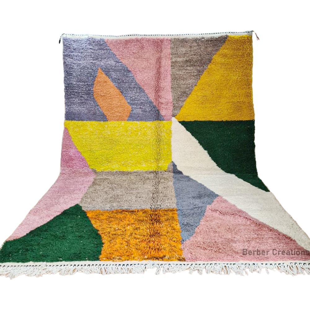 Moroccan colorful beni ourain wool rug