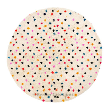 Moroccan Round Polka Dots Rug Colorful