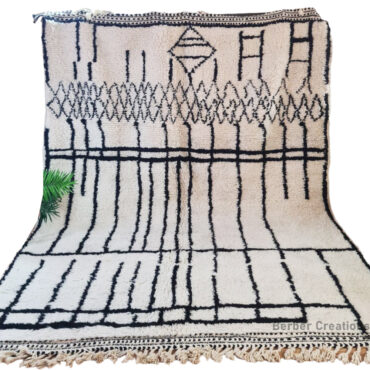 Moroccan Beni Ourain Rug Black and White 6.5′ x 9.8′