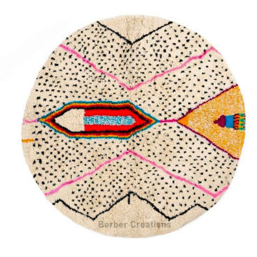 Moroccan Round Rug Colorful Azilal Style