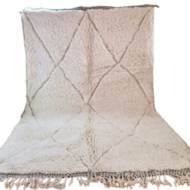 Shag Moroccan Rug White 6.5′ x 9.8′