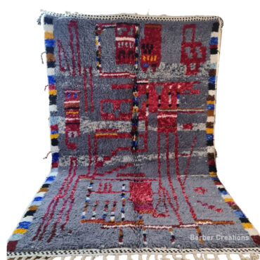 Shag Moroccan Berber Rug Gray  6.5’x 9.8′ – HALIMA