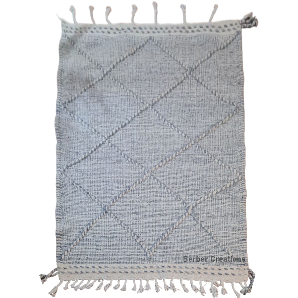 small kilim moroccan wool rug gray