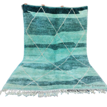 Turquoise Moroccan Beni Ourain Rug 7.3′ x 10.5′