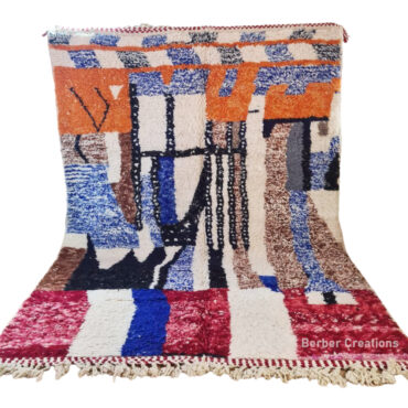 Abstract Moroccan Beni Ourain Rug  6.5′ x 9.8′