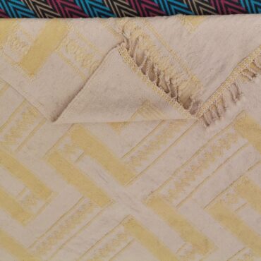 Handmade Moroccan Kilim Rug Yellow and Cream 6.8 x10.4 ft