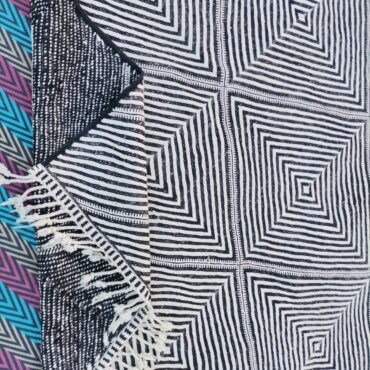 Flatweave Moroccan Kilim Rug Black and White KR00023