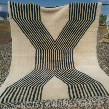 Moroccan Beni Rug Black and White