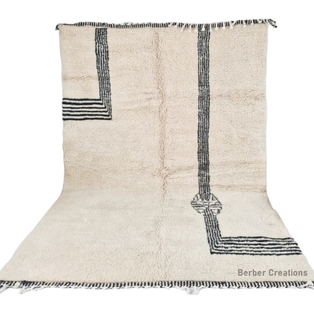 moroccan beni ourain rug black and white