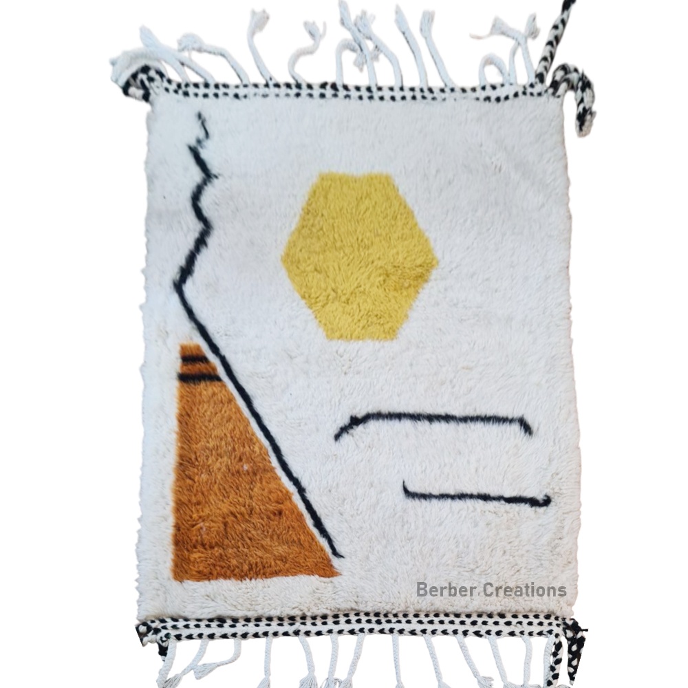 small abstract moroccan wool rug