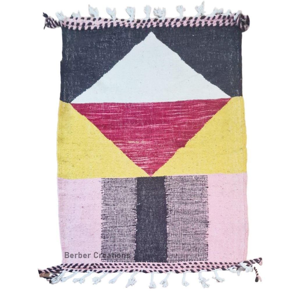 small handmade kilim rug abstract design