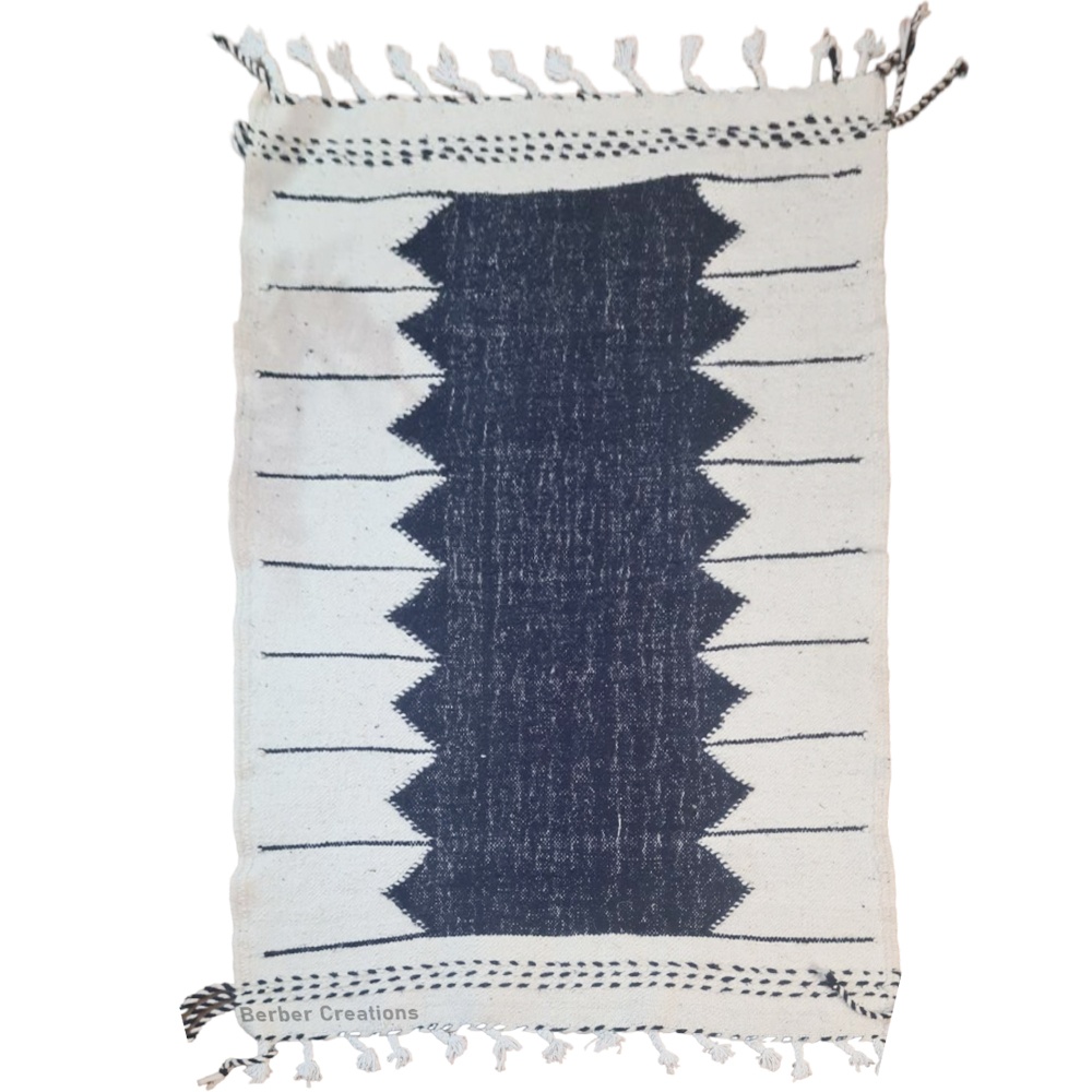 small handmade kilim rug black and white