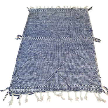Small Berber Kilim Rug Blue  3.2’x4.9′ – RUHENA