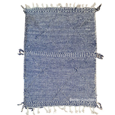 Small Berber Kilim Rug Blue  3.2’x4.9′ – RUHENA