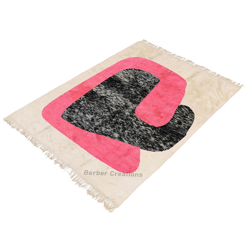 Moroccan Abstract Wool Rug Pink - AMAL - Image 2