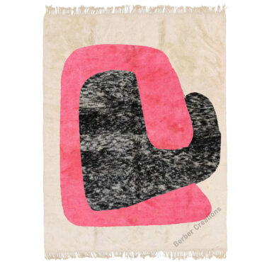 Moroccan Abstract Wool Rug Pink – AMAL