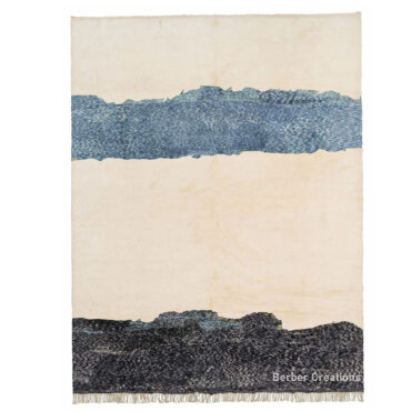 Abstract Moroccan Beni Rug Blue – AZIZA