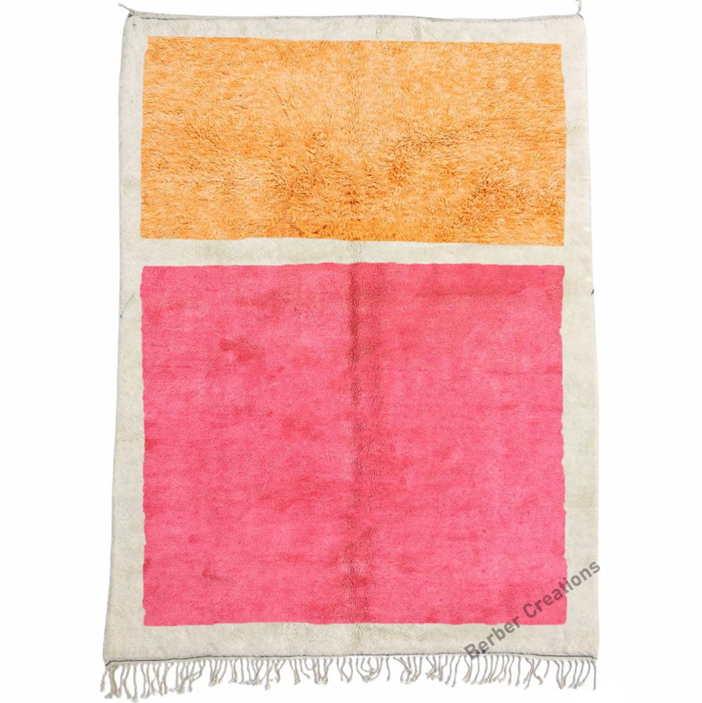 modern moroccan rug pink and orange