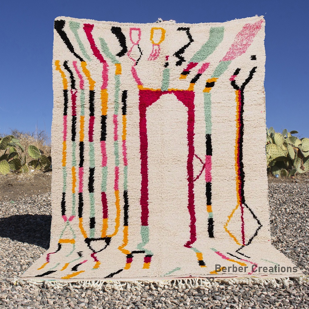 moroccan azilal wool rug colorful