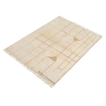 Moroccan Beni Ourain Rug Beige and White  – AZZA