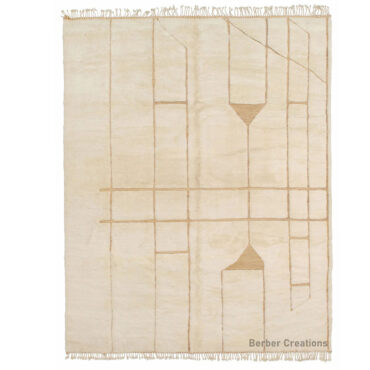 Moroccan Beni Ourain Rug Beige and White  – AZZA