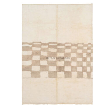 Checkered Moroccan Beni Ourain Rug Beige – YARA