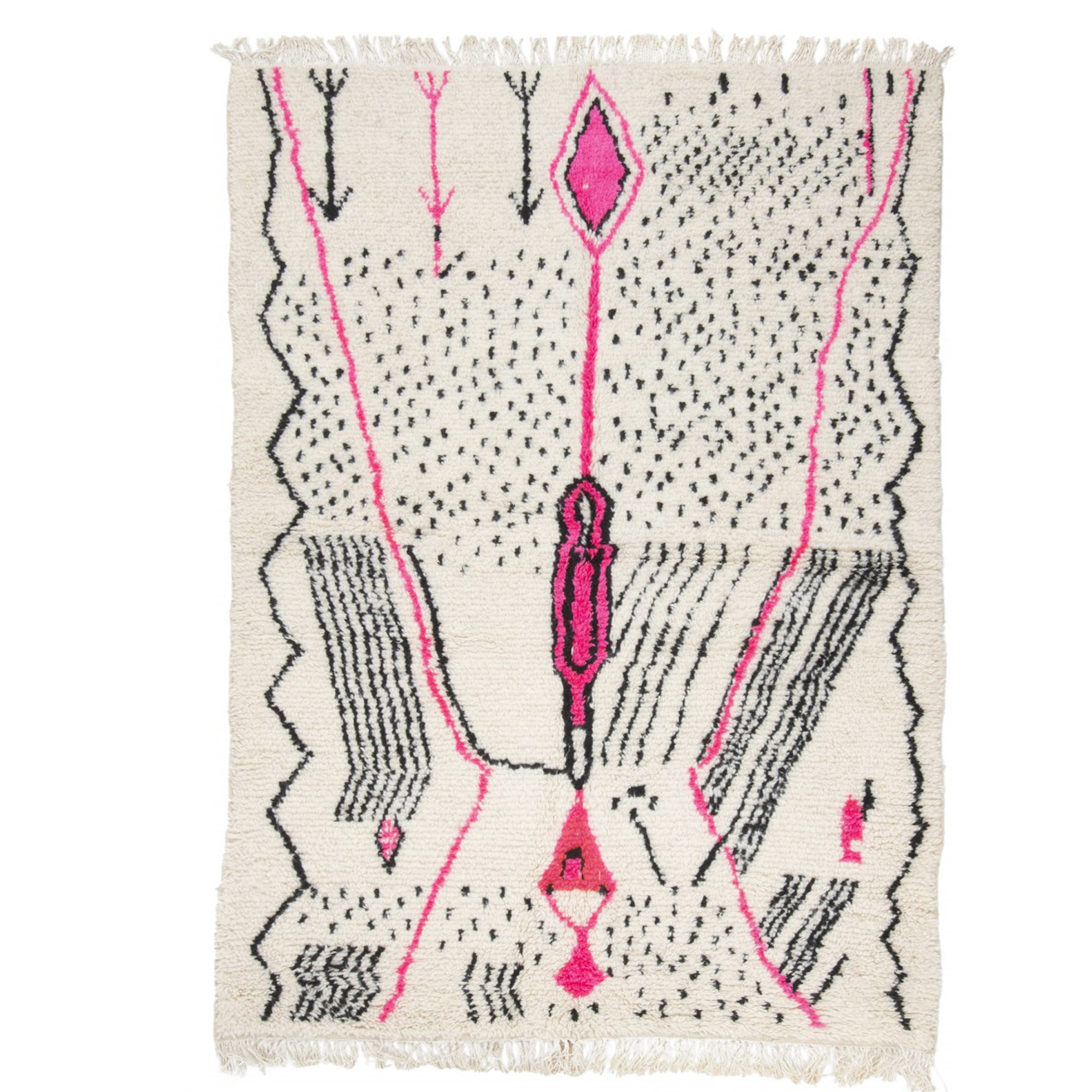 moroccan azilal wool rug pink