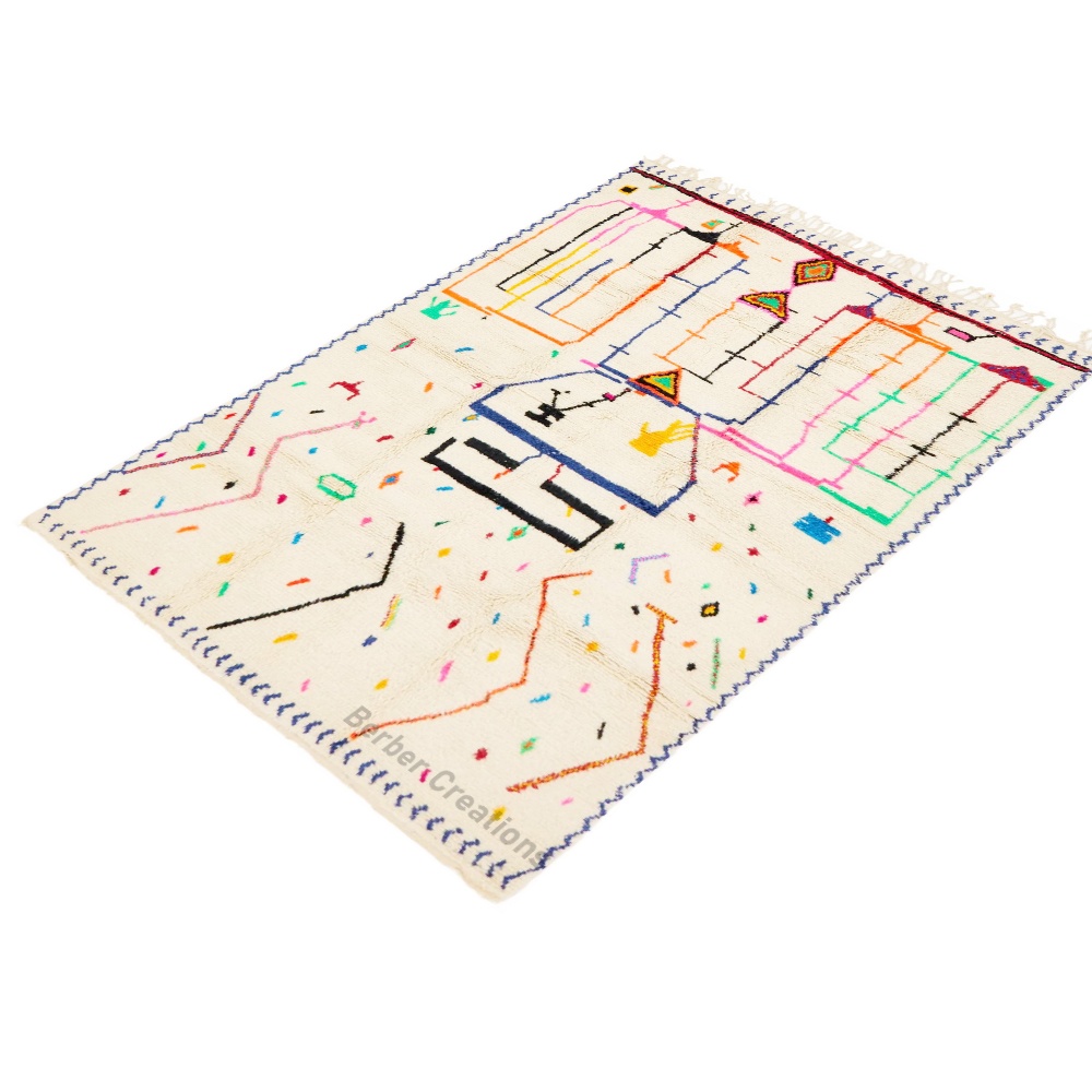 Tribal Colorful Moroccan Azilal Rug - RUBAB - Image 2