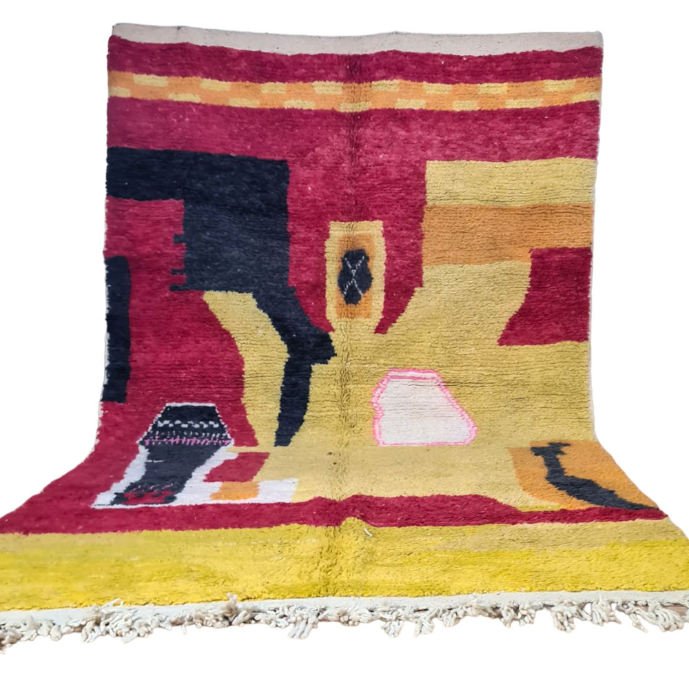 vintage moroccan boujaad rug abstract
