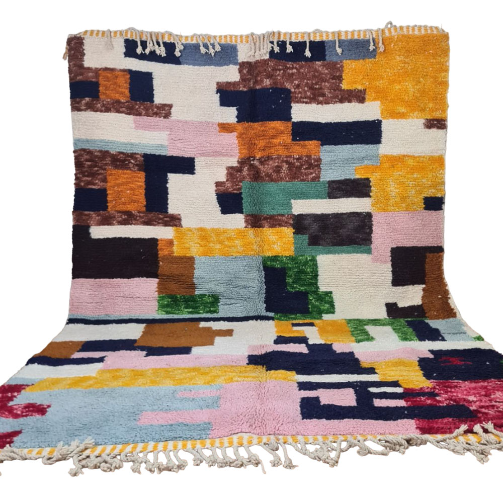 vintage moroccan boujaad rug colorful