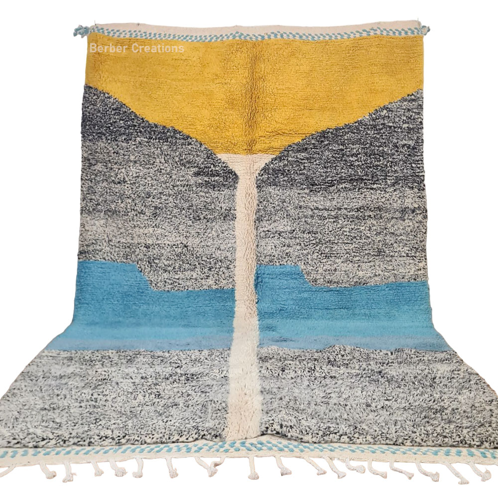 Abstract moroccan beni ourain rug