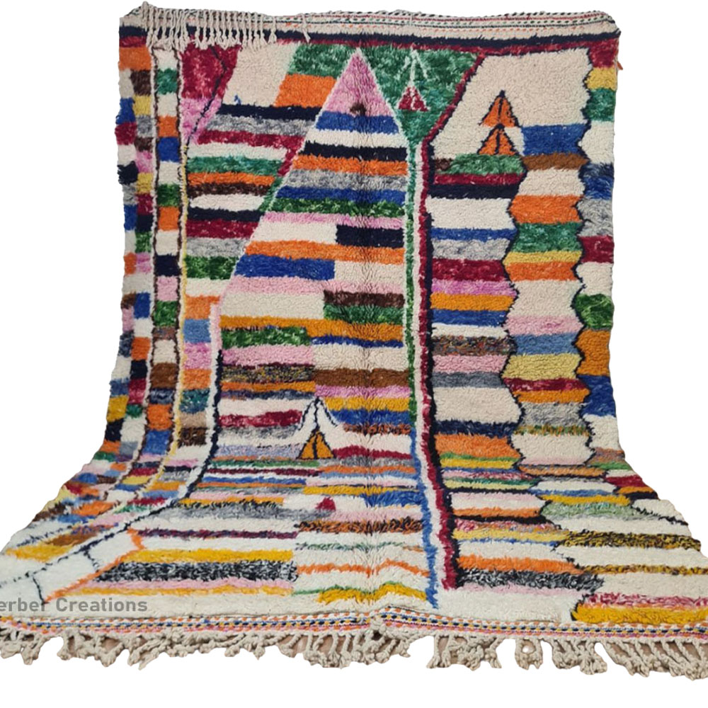 Colorful moroccan beni ourain rug