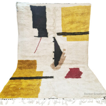 Moroccan Beni Ourain Rug Yellow 6.5′ x 9.8′